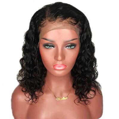 China Baby Hair Around and Short Curly Brazilian Hair Pre Plucked Bob Lace Front Wigs with Baby Hair Curly Full Lace Hair Wig for Colored Women for sale