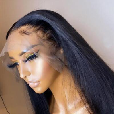 China Baby Hair Around And Pre Plucked Natural Lace Front Wigs Straight Transparent Swiss HD Mink Cuticle Aligned Human Hair Lace Closure Wig 13x4 13x6 HD Lace Wig for sale