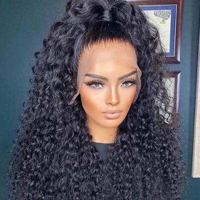 China Baby Hair Around And Glueless 360 Lace Front Human Hair Wigs With Baby Hair Peruvian Hair Pre Plucked Remy Glueless Lace Front Wig Pre Plucked Deep Curly Wig For Women for sale