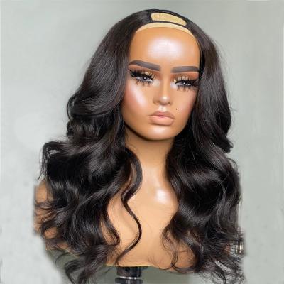 China Baby Hair Around And Wholesale Cheap Pre Plucked Body Wave No Clips Virgin Brazilian Lace U Part Wig Hair In U Part Hair Wigs For Black Women for sale