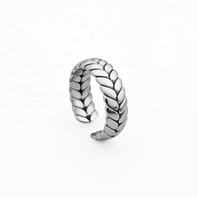 China GGCH Vintage Couples Wheat Earring Japanese Fashion Customized Titanium Steel Open Tidal Keel Ring Manufacturers Wholesale for sale