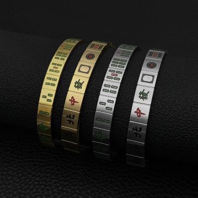 China GGCH CLASSIC Mahjong 131 European and American female open bracelet titanium bangle bracelets creative male fashion couples steel for sale