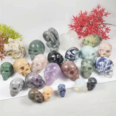 China Hot Sale Crystal Spiritual Stone Crafts Skulls Natural From Europe Carving Crystal Skulls for sale