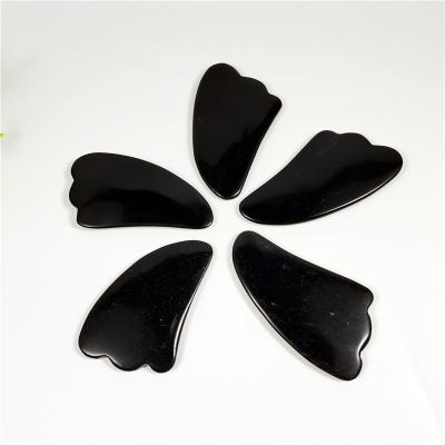 China High Quality Natural Obsidian Crystal Body Crystal Massage Tool Guasha Scrap Bboard for sale