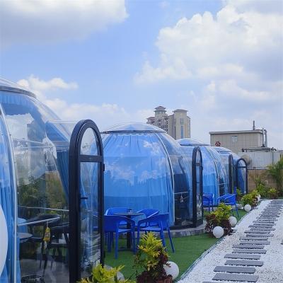 China Hotel/ Outdoor/ Garden/Restaurant/ Cafe/ Resorts/ Vilas/ camping Luxury Igloo Glamping Led Resort Geodesic Tents Moon Prefab Design Dome House for sale