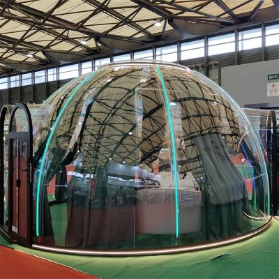 China Hotel/ Outdoor/ Garden/Restaurant/ Cafe/ Resorts/ Vilas/ camping Geodesic Domes With Double Greenhouse Polycarbonate Glamping Dome Igloo Tent for sale