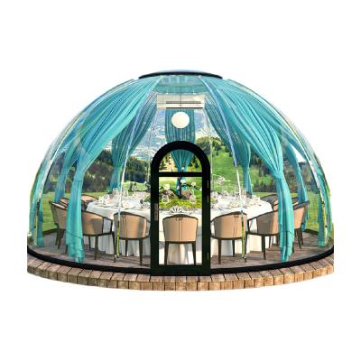 China Hotel/ Outdoor/ Garden/Restaurant/ Cafe/ Resorts/ Vilas/ camping Transparent Polycarbonate 4 Metros Dome Hemisphere Tent Modular Prefab Bubble House for sale