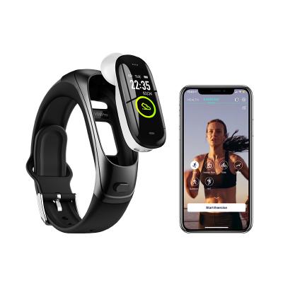 China Custom Wifi Wristbands Wireless Earbuds Heart Rate Monitoring Smartwatch Earphone 2 in 1 Smart Watch with Headset Smart Wristband for sale