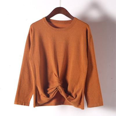 China Anti-wrinkle new arrival autumn lurex thin sweater knitted blingbling sweater basic shirt for sale