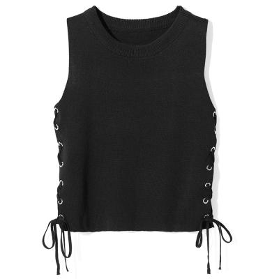 China Breathable Support OEM Custom Stringing Eyelet Canvas Yarn Vest for sale