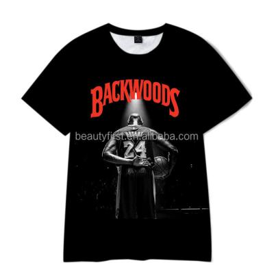 China popular Anti-wrinkle 3D printed custom backwoods O-neck T-shirt UNEXPLOVED FOREST AREA logo male T-shirt for sale