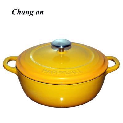 China Durable Enameled Cast Iron Dutch Oven With Double Loop Handle 3.75qt Casserole for sale