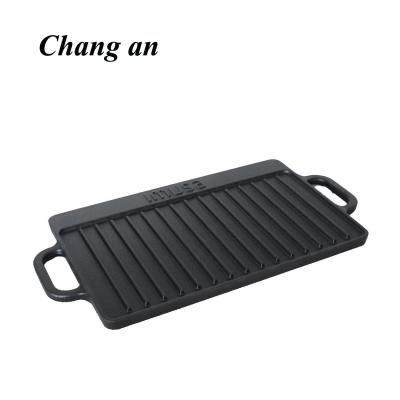 China Reversible Cast Iron Griddle Sustainable Pre-Seasoned With Two Handles Cast Iron Grill for sale