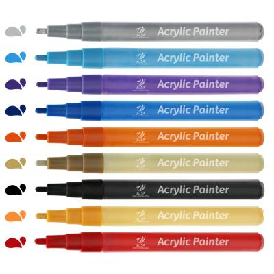 China Multifunctional High Acrylic Markers New Arrivals Color Fine Point Cover Acrylic Marker Pen 143*15mm for sale