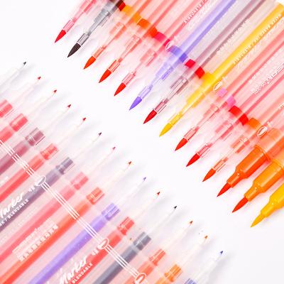 China Luminous Colors Water Color Brush Pen Fine Nib Art Mark Brush Pen Dual Brush Pen Fluorescent For Kids Drawing for sale