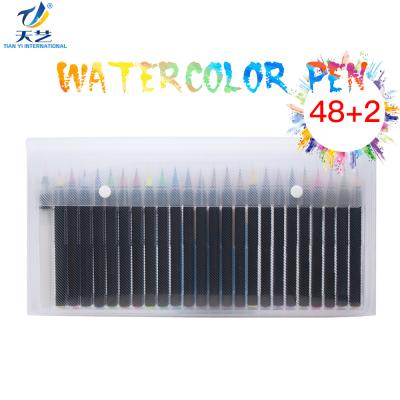 China Art Design& animation design & 48 Color Rendering for Watercolor Brush Pen Painting Coloring Marker and Drawing with Water Brush for sale