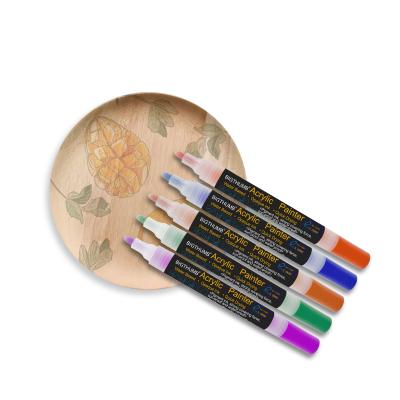 China N for Rock Painting Double Head of Fine Tip and Medium Tip Acrylic Paint Pen For Rock Painting, Wooden, Ceramic, Fabric, Canvas, Metal, Glass, Mugs for sale