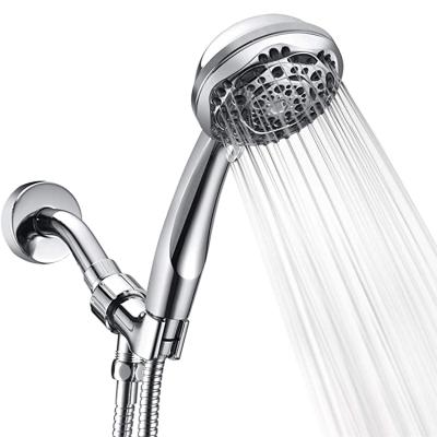 China With Switch Amazon eBay Hot Sale America Style Shower Set For Bathroom 7 Hand Held Double Spray Shower Head With Shower Arm And Bracket Hose for sale