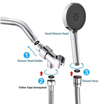 China Non-needle AR7 Hand Shower Head With Adjustable Chrome Shower Holder And SS Hose Wall Hanging Shower Arm Bracket for sale