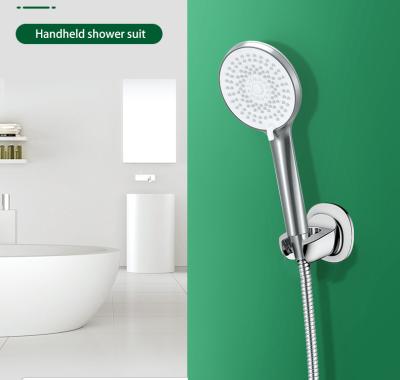 China Without Switch AW7H Chrome 4 Function Handheld Shower Head Suit With SS Shower Hose Holder For Bathroom China Shower Manufacturer for sale