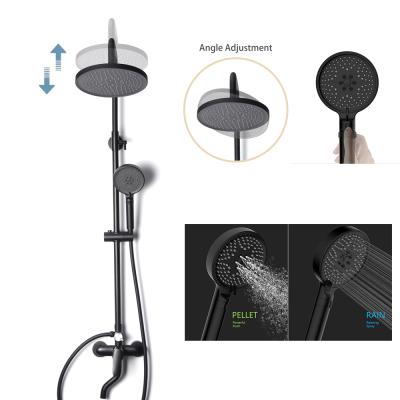 China With Modern AR7 Slide Bar Style Shower Head Suit Around Matte Black Rainfall Shower System Universal With Rail For Bathroom for sale