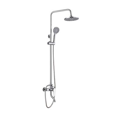 China With Slide Bar High Quality Chrome Rainfall Shower Faucet Wall Mounted Hand Shower Set Thermostatic Hot Cold Water Mixer Taps Shower Sets for sale