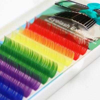 China glitter & Rainbow Shimmery Eyelash Individual Eyelash Extension for sale