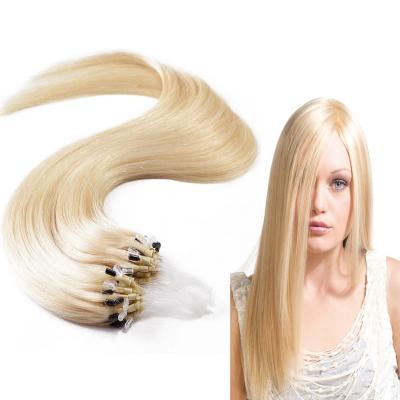 China Drawn Silky Straight Double Wave Blonde Hair Micro Link Hair Extensions for sale