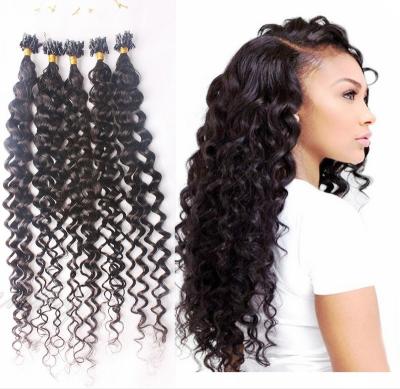 China High Quality Jerry Curl Curly Hair Micro Link Hair Extensions for sale