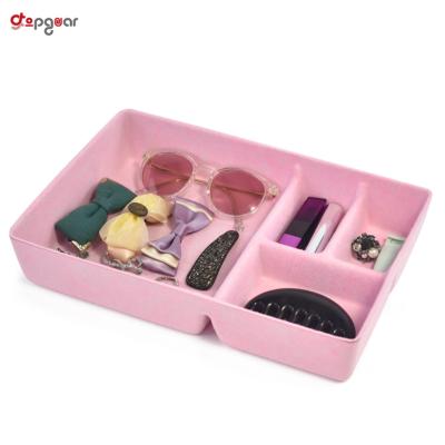 China Hot Selling Felt Desk Organizer Divider Storage Drawers Drawer Organizers Dresser Cosmetics Desktop Storage Boxes for sale