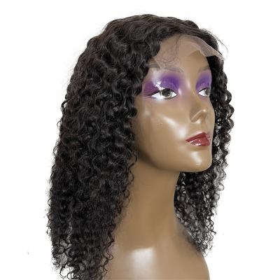 China Hot Selling Jerry Curl Cheap Brazilian Hair Color 1B 4*4 Lace Front Wigs For Black Women for sale