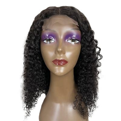 China Jerry Curl 4x4 Density Free Shipping 100% 150% 180% 220% Jerry Curl 4x4 Density Hair HD Lace Frontal Front Wig Curly Top Transparent Closure for sale