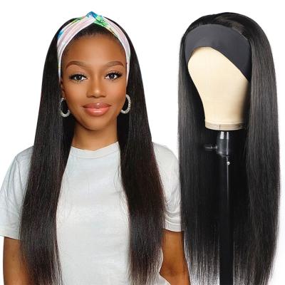 China Can be changed the design to any texture as you like Cheap Wholesale Seller 150% Brazilian Indian Indian Hair 32inch Curly Straight Hairband Wigs For Black Women for sale