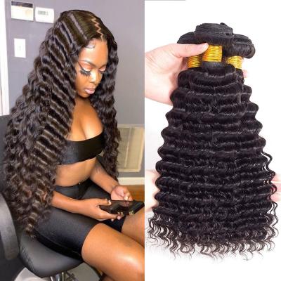 China Can be changed the design to any texture as you like 100% Factory Price Human Hair Unprocessed Natural Cuticle Aligned 100% Human Virgin Deep Wave Hair Bundles for sale