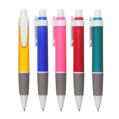 China Retractable Gift Pen Simple Plastic Oil Pen Custom Logo Advertising Promotion Press Classic Tip for sale