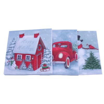 China Printed Surprise Price Bag Paper Napkins Virgin Pulp Pocket Tissue 2 Ply Printed for sale