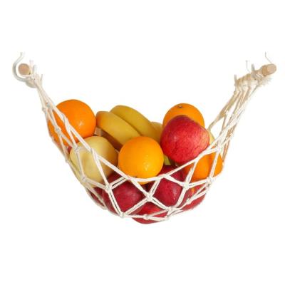 China BODI Amazone Modern Hot Selling Fruit Hanging Hammock For Kitchen Under Cabinet Macrame Fruit Basket For Bananas Fruit Storage Hammock for sale