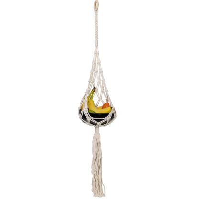 China Best Selling Modern Handmade Macrame Fruit Basket Storage Basket Hanger Amazone BODI Cotton Banana Hanging Hammock for sale