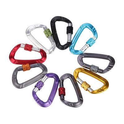 China Premium Modern 25KN BODI D Shape 7075 Aviation Aluminum Ultralight Locking Carabiners for sale