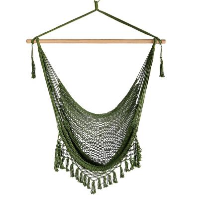 China BODI Cotton Workmanship Modern Green Garden Swing Hanging Bed Hanging Swing Outdoor Furniture Hammock Swing Chair for sale