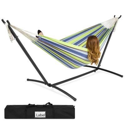 China Modern Promotional Outdoor Colorful Canvas Camping Hammocks With Stand for sale