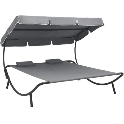 China Furniture Swing Patio BODI Pool Sun Lounger Sunbed Modern Outdoor Double Folding Garden Bed With Canopy for sale