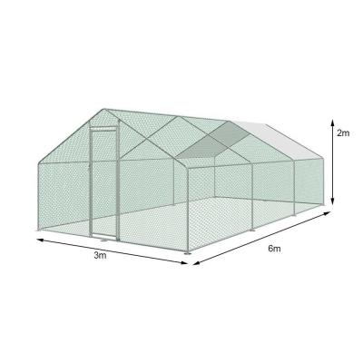 China Breathable Walk In Run Metal Chicken Run Cage 4M X 3M Cage For Rabbit Ducks Hens Pet for sale