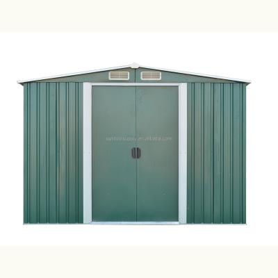 China Easily Assembled 6*8FT Latest Design Steel Storage / Steel Shed Garden With Base /spire Garden Shed for sale