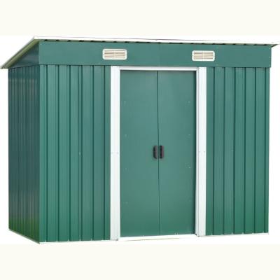 China Easily Assembled Warehouse Storage Shed Garden Tool Flat Pack Metal Garden Sheds With Base for sale