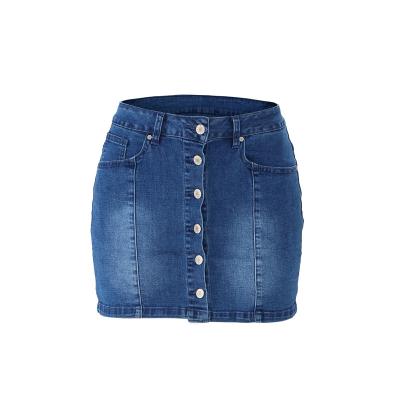 China Female Breasted Hip Skirt Summer Hand-Cut Sexy Denim Skirt Breathable Skirt In Stock for sale