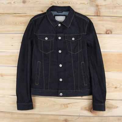 China Breathable GZY High Quality Custom Washed Black Denim Jacket Prints 100% Cotton Jeans Jacket for sale