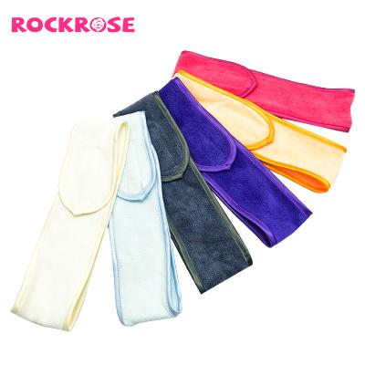 China Wholesale Custom Women's Headband Fashion Makeup Rockrose Microfiber Microfiber Face Headbands For Women 64x8cm for sale