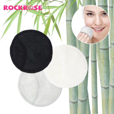 China Fiber Bamboo Rockrose Washable Reusable Cleansing Facial Massage Make Up Bamboo Fiber Makeup Remover Pads for sale