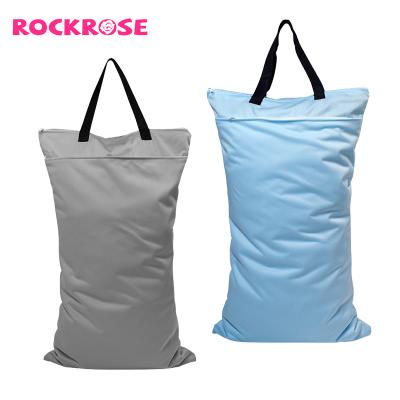 China Wholesale Custom Durable 40*70cm Eco Water Resistant Rockrose Solid Color Dry Cloth Diaper Bag Waterproof Reusable Diaper Wet Dag for sale